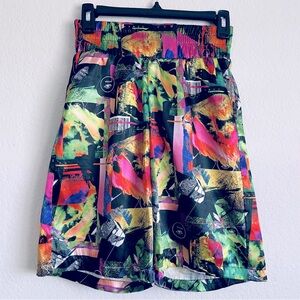 ASOS Collusion Unisex Longline Multicolor Typo Print Drawstrings Shorts